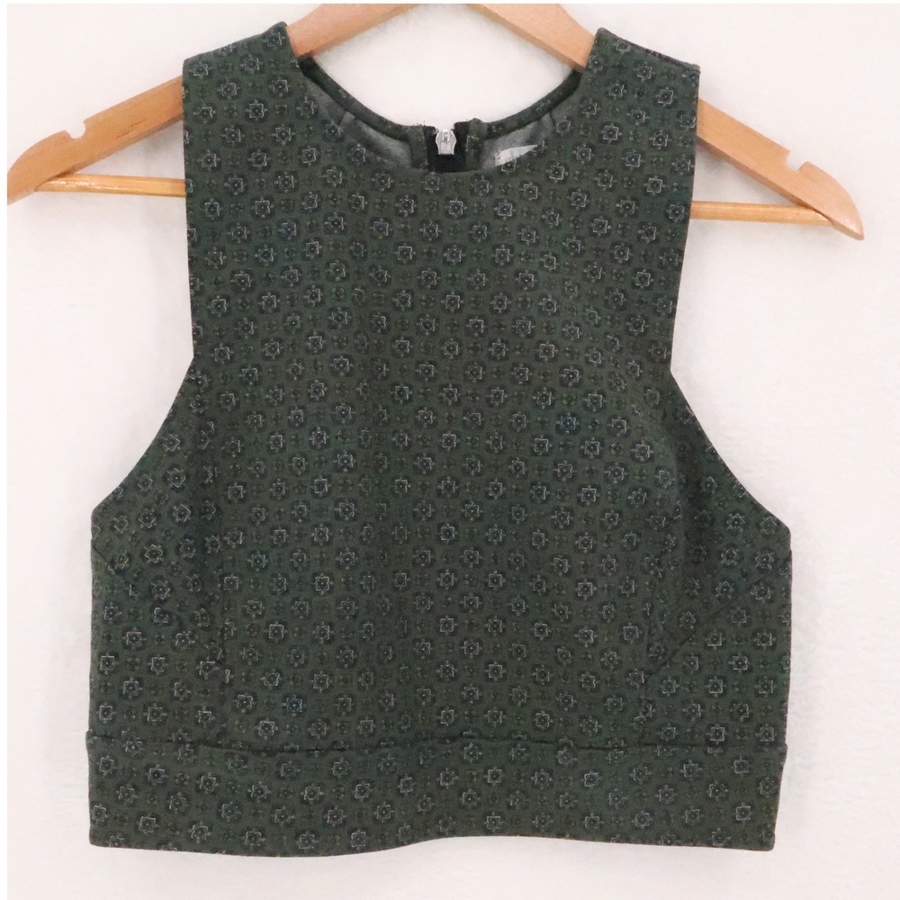 Cooperative Urban Outfitters‎ Crop Tank Top Womens Size M Green Medallion Vest